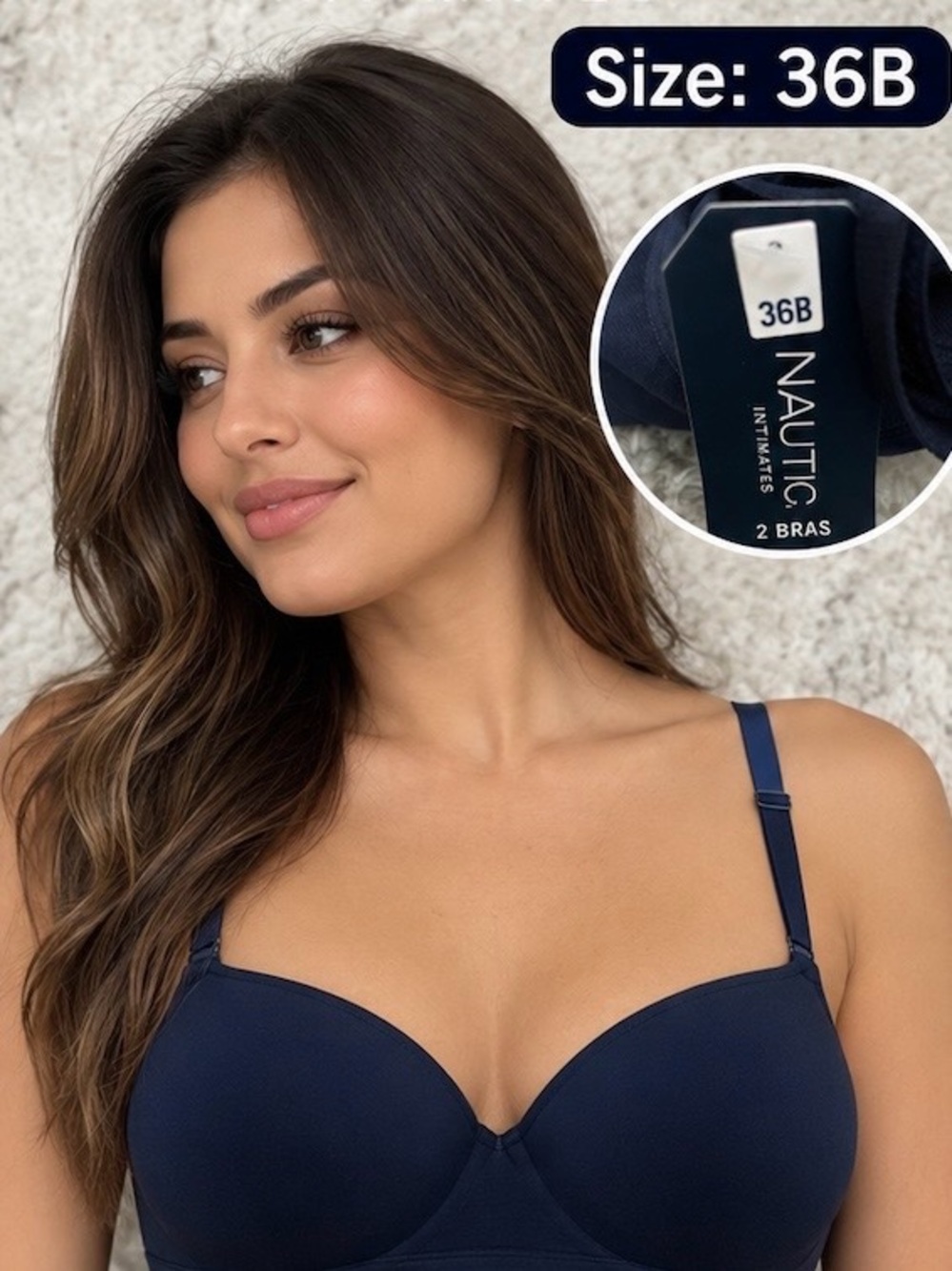 Nautica Navy Seamless Molded T-Shirt Bra